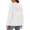 imageMAGCOMSEN Womens Hooded Puffer Jacket Lightweight Quilted Padded Coat 4 Pockets Zipup Winter Warm OuterwearWhite