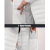 imageMAGCOMSEN Womens Hooded Puffer Jacket Lightweight Quilted Padded Coat 4 Pockets Zipup Winter Warm OuterwearWhite