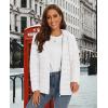 imageMAGCOMSEN Womens Hooded Puffer Jacket Lightweight Quilted Padded Coat 4 Pockets Zipup Winter Warm OuterwearWhite