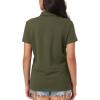 imageMAGCOMSEN Womens Polo Shirts Moisture Wicking 3 Buttons Short Sleeve Shirt Cotton Cool Casual TopsArmy Green