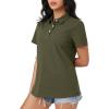 imageMAGCOMSEN Womens Polo Shirts Moisture Wicking 3 Buttons Short Sleeve Shirt Cotton Cool Casual TopsArmy Green