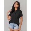 imageMAGCOMSEN Womens Polo Shirts Moisture Wicking 3 Buttons Short Sleeve Shirt Cotton Cool Casual TopsBlack