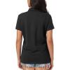 imageMAGCOMSEN Womens Polo Shirts Moisture Wicking 3 Buttons Short Sleeve Shirt Cotton Cool Casual TopsBlack