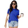 imageMAGCOMSEN Womens Polo Shirts Moisture Wicking 3 Buttons Short Sleeve Shirt Cotton Cool Casual TopsBright Blue