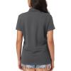 imageMAGCOMSEN Womens Polo Shirts Moisture Wicking 3 Buttons Short Sleeve Shirt Cotton Cool Casual TopsDark Grey