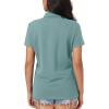 imageMAGCOMSEN Womens Polo Shirts Moisture Wicking 3 Buttons Short Sleeve Shirt Cotton Cool Casual TopsGrey Green