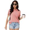 imageMAGCOMSEN Womens Polo Shirts Moisture Wicking 3 Buttons Short Sleeve Shirt Cotton Cool Casual TopsGrey Pink