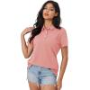 imageMAGCOMSEN Womens Polo Shirts Moisture Wicking 3 Buttons Short Sleeve Shirt Cotton Cool Casual TopsGrey Pink