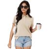 imageMAGCOMSEN Womens Polo Shirts Moisture Wicking 3 Buttons Short Sleeve Shirt Cotton Cool Casual TopsKhaki