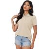 imageMAGCOMSEN Womens Polo Shirts Moisture Wicking 3 Buttons Short Sleeve Shirt Cotton Cool Casual TopsKhaki