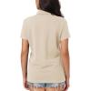 imageMAGCOMSEN Womens Polo Shirts Moisture Wicking 3 Buttons Short Sleeve Shirt Cotton Cool Casual TopsKhaki