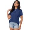 imageMAGCOMSEN Womens Polo Shirts Moisture Wicking 3 Buttons Short Sleeve Shirt Cotton Cool Casual TopsNavy