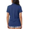 imageMAGCOMSEN Womens Polo Shirts Moisture Wicking 3 Buttons Short Sleeve Shirt Cotton Cool Casual TopsNavy