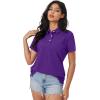 imageMAGCOMSEN Womens Polo Shirts Moisture Wicking 3 Buttons Short Sleeve Shirt Cotton Cool Casual TopsPurple