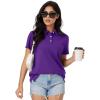 imageMAGCOMSEN Womens Polo Shirts Moisture Wicking 3 Buttons Short Sleeve Shirt Cotton Cool Casual TopsPurple