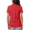 imageMAGCOMSEN Womens Polo Shirts Moisture Wicking 3 Buttons Short Sleeve Shirt Cotton Cool Casual TopsRed