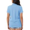 imageMAGCOMSEN Womens Polo Shirts Moisture Wicking 3 Buttons Short Sleeve Shirt Cotton Cool Casual TopsWaterfall Blue