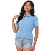 imageMAGCOMSEN Womens Polo Shirts Moisture Wicking 3 Buttons Short Sleeve Shirt Cotton Cool Casual TopsWaterfall Blue