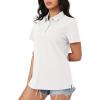 imageMAGCOMSEN Womens Polo Shirts Moisture Wicking 3 Buttons Short Sleeve Shirt Cotton Cool Casual TopsWhite