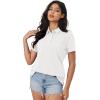 imageMAGCOMSEN Womens Polo Shirts Moisture Wicking 3 Buttons Short Sleeve Shirt Cotton Cool Casual TopsWhite