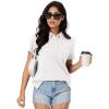 imageMAGCOMSEN Womens Polo Shirts Moisture Wicking 3 Buttons Short Sleeve Shirt Cotton Cool Casual TopsWhite