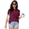 imageMAGCOMSEN Womens Polo Shirts Moisture Wicking 3 Buttons Short Sleeve Shirt Cotton Cool Casual TopsWine Red