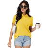 imageMAGCOMSEN Womens Polo Shirts Moisture Wicking 3 Buttons Short Sleeve Shirt Cotton Cool Casual TopsYellow