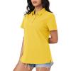 imageMAGCOMSEN Womens Polo Shirts Moisture Wicking 3 Buttons Short Sleeve Shirt Cotton Cool Casual TopsYellow
