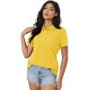 imageMAGCOMSEN Womens Polo Shirts Moisture Wicking 3 Buttons Short Sleeve Shirt Cotton Cool Casual TopsYellow