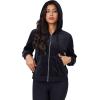 imageMAGCOMSEN Womens Velour Crop Hoodie Jacket Long Sleeve Zip Up Tops Soft Casual Velvet Jacket with PocketsBlack