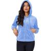 imageMAGCOMSEN Womens Velour Crop Hoodie Jacket Long Sleeve Zip Up Tops Soft Casual Velvet Jacket with PocketsLight Blue