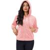 imageMAGCOMSEN Womens Velour Crop Hoodie Jacket Long Sleeve Zip Up Tops Soft Casual Velvet Jacket with PocketsPink
