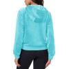 imageMAGCOMSEN Womens Velour Crop Hoodie Jacket Long Sleeve Zip Up Tops Soft Casual Velvet Jacket with PocketsWater Blue