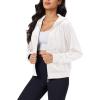 imageMAGCOMSEN Womens Velour Crop Hoodie Jacket Long Sleeve Zip Up Tops Soft Casual Velvet Jacket with PocketsWhite