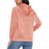 imageMAGCOMSEN Womens Velour Hooded Jacket Long Sleeve Full Zip Outerwear Soft Warm Velvet Jacket with Side PocketsApricot