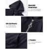imageMAGCOMSEN Womens Velour Hooded Jacket Long Sleeve Full Zip Outerwear Soft Warm Velvet Jacket with Side PocketsBlack