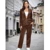 imageMAGCOMSEN Womens Velour Hooded Jacket Long Sleeve Full Zip Outerwear Soft Warm Velvet Jacket with Side PocketsCoffee