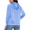imageMAGCOMSEN Womens Velour Hooded Jacket Long Sleeve Full Zip Outerwear Soft Warm Velvet Jacket with Side PocketsLight Blue