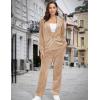 imageMAGCOMSEN Womens Velour Hooded Jacket Long Sleeve Full Zip Outerwear Soft Warm Velvet Jacket with Side PocketsLight Brown