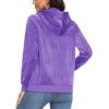 imageMAGCOMSEN Womens Velour Hooded Jacket Long Sleeve Full Zip Outerwear Soft Warm Velvet Jacket with Side PocketsLight Purple