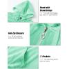 imageMAGCOMSEN Womens Velour Hooded Jacket Long Sleeve Full Zip Outerwear Soft Warm Velvet Jacket with Side PocketsMint Green