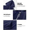 imageMAGCOMSEN Womens Velour Hooded Jacket Long Sleeve Full Zip Outerwear Soft Warm Velvet Jacket with Side PocketsNavy