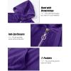 imageMAGCOMSEN Womens Velour Hooded Jacket Long Sleeve Full Zip Outerwear Soft Warm Velvet Jacket with Side PocketsPurple