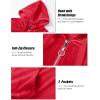 imageMAGCOMSEN Womens Velour Hooded Jacket Long Sleeve Full Zip Outerwear Soft Warm Velvet Jacket with Side PocketsRed