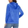 imageMAGCOMSEN Womens Velour Hooded Jacket Long Sleeve Full Zip Outerwear Soft Warm Velvet Jacket with Side PocketsSea Blue