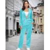 imageMAGCOMSEN Womens Velour Hooded Jacket Long Sleeve Full Zip Outerwear Soft Warm Velvet Jacket with Side PocketsWater Blue