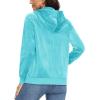 imageMAGCOMSEN Womens Velour Hooded Jacket Long Sleeve Full Zip Outerwear Soft Warm Velvet Jacket with Side PocketsWater Blue
