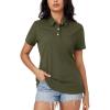 imageMAGCOMSEN Womens Polo Shirts Moisture Wicking 3 Buttons Short Sleeve Shirt Cotton Cool Casual TopsArmy Green