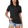 imageMAGCOMSEN Womens Polo Shirts Moisture Wicking 3 Buttons Short Sleeve Shirt Cotton Cool Casual TopsBlack