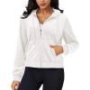 imageMAGCOMSEN Womens Velour Crop Hoodie Jacket Long Sleeve Zip Up Tops Soft Casual Velvet Jacket with PocketsWhite